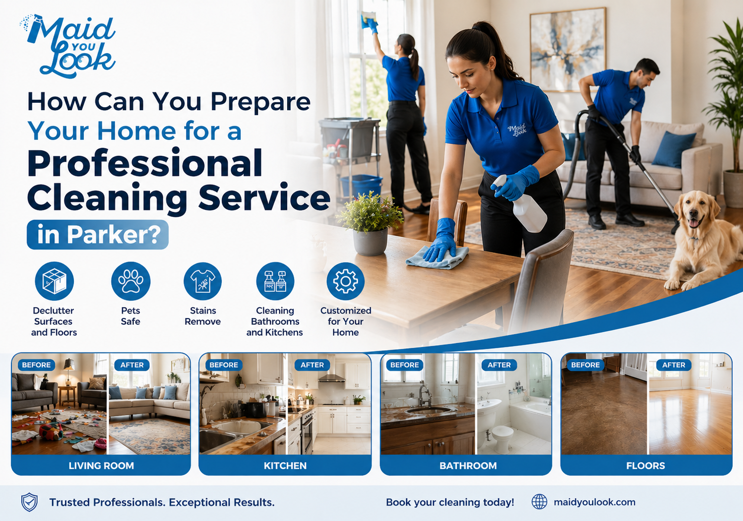 prepare home for house cleaning services Parker CO
