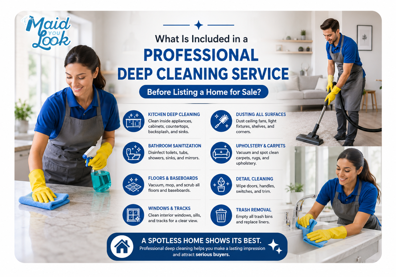 Professional deep cleaning services preparing a home for sale