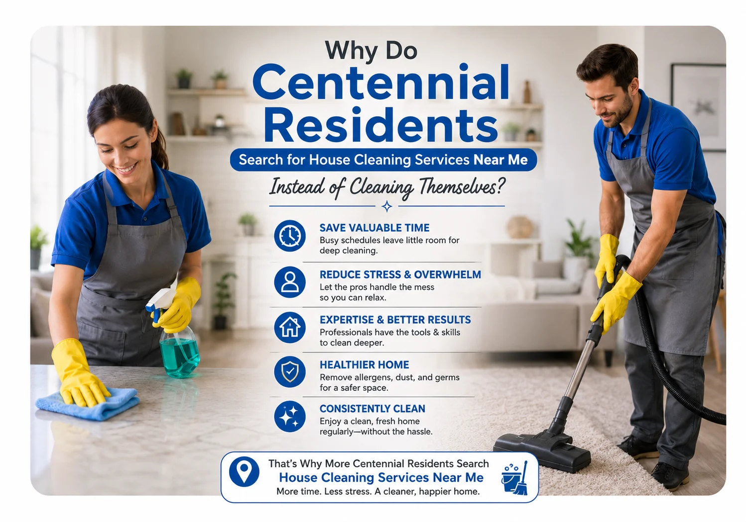 Professional house cleaning services near me in Centennial helping busy homeowners maintain a cleaner and healthier home